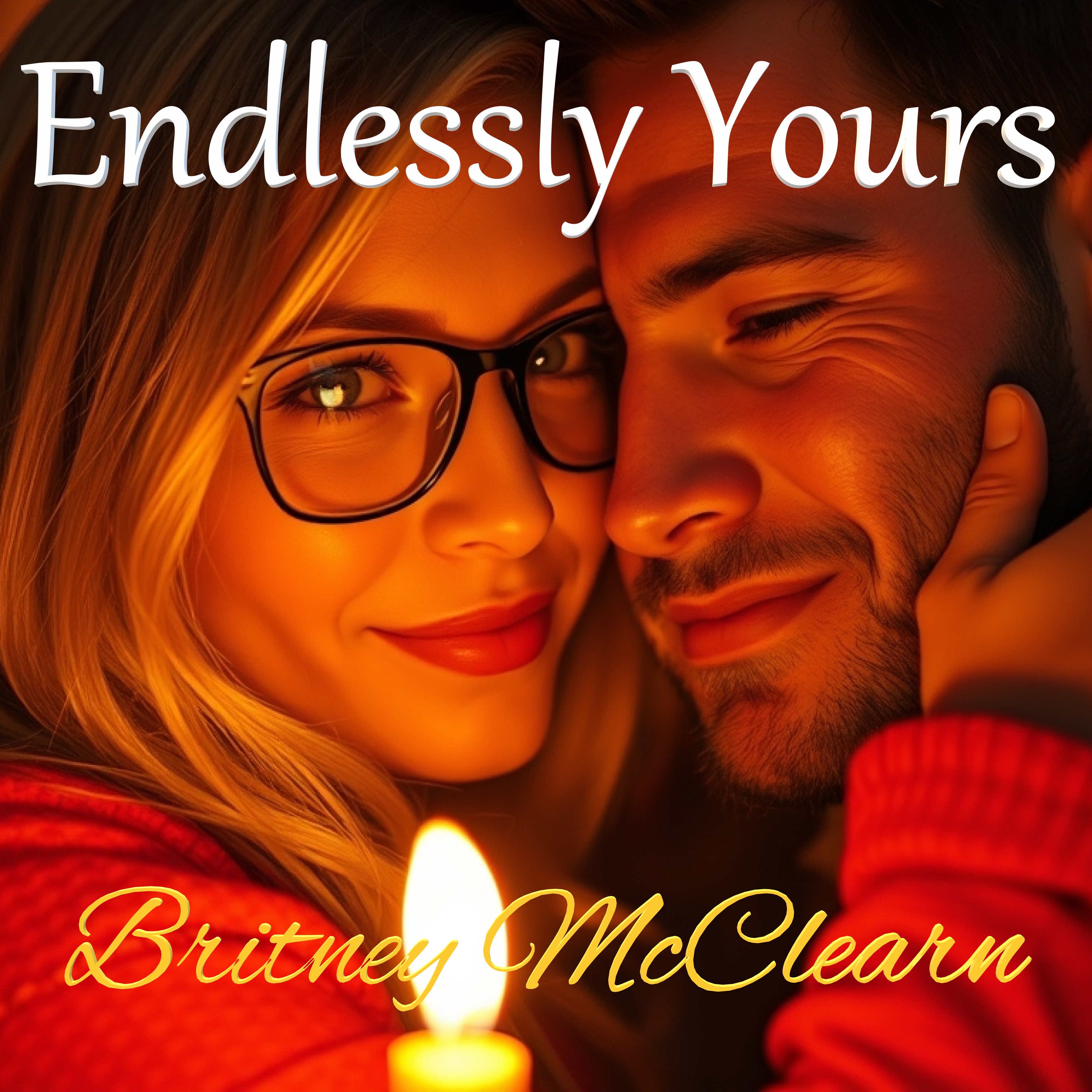 Endlessly Yours album cover – Britney McClearn and her partner in warm candlelight